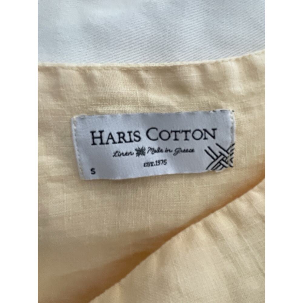 Haris Cotton Linen Dress Size S Yellow Spaghetti Strap Embroidered Sun Dress - Picture 5 of 5